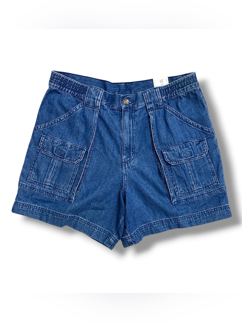 NWT Y2K Outdoor Life Blue Denim Cargo Dad Shorts Men’s Size 34 Gorpcore Summer